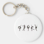 Figure Skaters, Pink, Grey Pattern Keychain