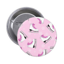 Figure Skating - Ice Skates Pink with Snowflakes