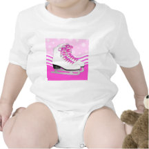 Figure Skating - Ice Skates Pink with Snowflakes Rompers