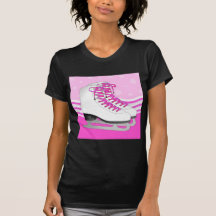 Figure Skating - Ice Skates Pink with Snowflakes Tshirts
