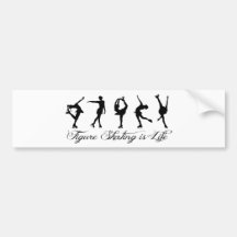 Figure Skating is Life - Script & Skaters Bumper Sticker