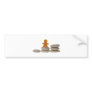 Figurine on stack of pebbles bumper sticker