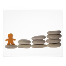 Figurine on stack of pebbles custom announcements