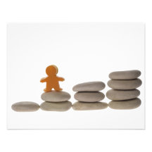 Figurine on stack of pebbles personalized announcement