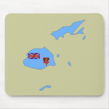 Fiji flag map mouse pad