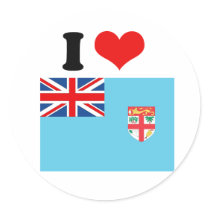 Fiji Flag Round Sticker