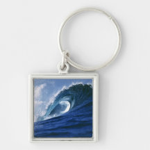 Fiji Islands, Tavarua, Cloudbreak. A wave Keychains