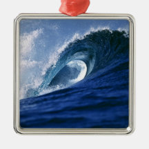 Fiji Islands, Tavarua, Cloudbreak. A wave Christmas Ornaments