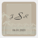 Fiji: Tropical Palm Trees Monogram Sticker
