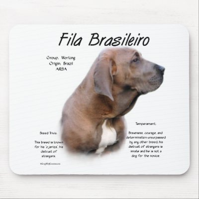 Fila Brasileiro History Design Mouse Pad by GreyWolfCreation