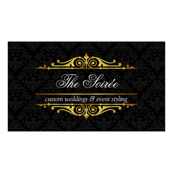 Filigree And Damask Event Planner Business Cards