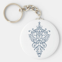 filigree  blue keychains