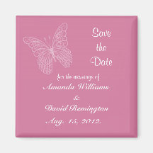 Filigree Butterfly Save The Date Magnet