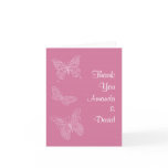 Filigree Butterfly Thank You Card (pink)