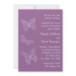 Filigree Butterfly Wedding Invitation in Purple
