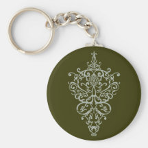 filigree green keychain