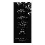 Filigree Swirl Black w/White Menu Personalised Invites