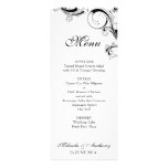 Filigree Swirl Black w/White Menu Invites