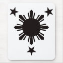 Filipino Basic Sun and Stars - Black mousepads