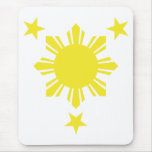 Filipino Basic Sun and Stars - Yellow mousepads