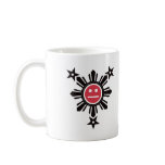 Filipino Sun and Stars Face - Black and Red mugs