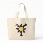 Filipino Sun and Stars Face - Black and Yellow bags