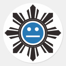 Filipino Sun Face - Blue Stickers