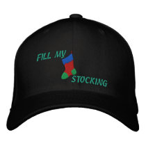 "FILL MY STOCKING" Men's Christmas Cap Embroidered Baseball Cap