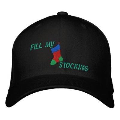"FILL MY STOCKING" Men's Christmas Cap Embroidered Baseball Cap by OurSouthernCharm