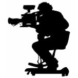 Film Makers Silhouette white v neck womens tshirt