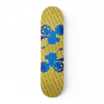 Film projector over yellow "movies" background skate decks