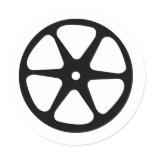 film reel icon round sticker