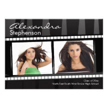 Filmstrip Graduation 2-Photo Personalized Invitation