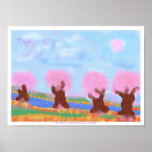 Final Winter Cherry Tree Moon Poster
