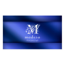 Financial Business Cards Blue Metallic