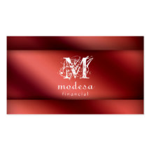 Financial Business Cards Red Metallic
