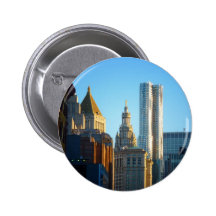 Financial District Skyline Cityscape Button