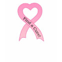 Find a Cure Breast Cancer Ribbon Ladies T-Shirt