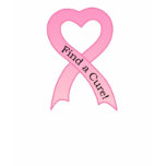 Find a Cure Breast Cancer Ribbon Ladies T-Shirt