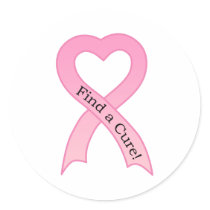 Find a Cure Breast Cancer Ribbon Sticker