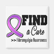 Find a Cure Fibromyalgia Awareness Fridge Magnet