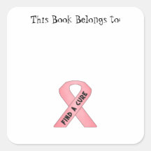 Find A Cure (pink ribbon) Square Sticker