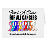 Find a Cure Ribbons For All Cancers cards
