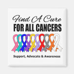 Find a Cure Ribbons For All Cancers Refrigerator Magnets