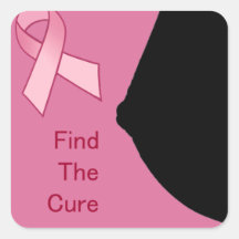 Find the Cure - Breast Cancer Awareness - Pink Rib Stickers