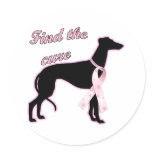 Find the Cure ~ Greyhound Round Stickers