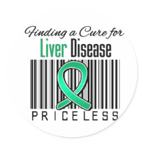 Finding a Cure For Liver Disease PRICELESS Round Sticker