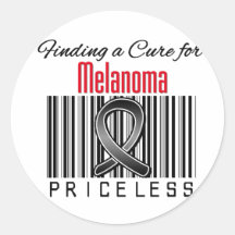 Finding a Cure For Melanoma PRICELESS Round Stickers