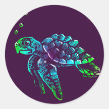 Fine Art Scratchboard Sea Turtle Sticker
