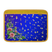 Fine flowers with butterflies sleeves for MacBook air